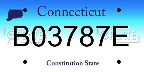 B03787E Connecticut License Plate