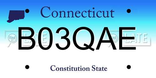 B03QAE Connecticut License Plate
