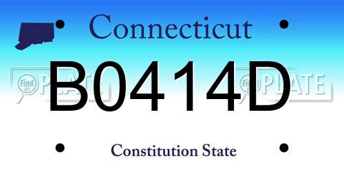 B0414D Connecticut License Plate