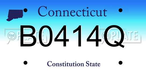 B0414Q Connecticut License Plate