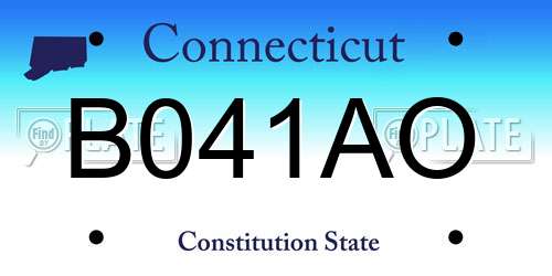 B041AO Connecticut License Plate