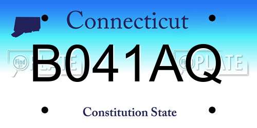 B041AQ Connecticut License Plate