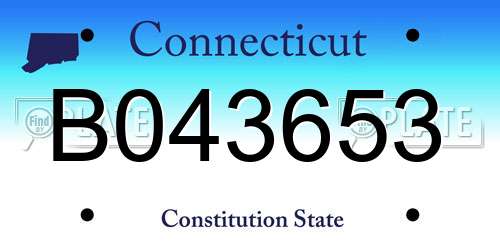 B043653 Connecticut License Plate