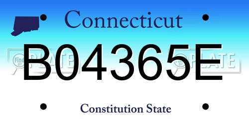 B04365E Connecticut License Plate