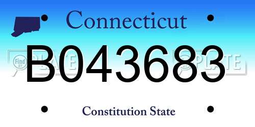 B043683 Connecticut License Plate