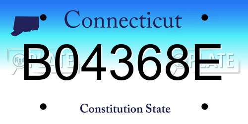 B04368E Connecticut License Plate