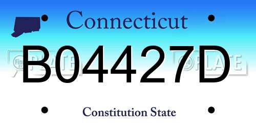 B04427D Connecticut License Plate