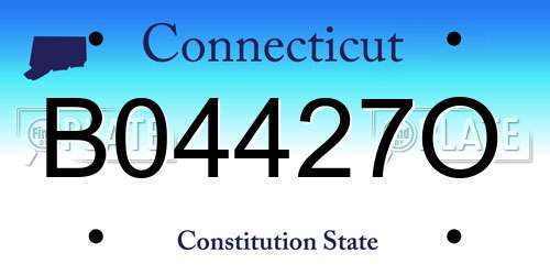 B04427O Connecticut License Plate