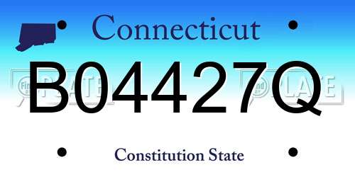 B04427Q Connecticut License Plate