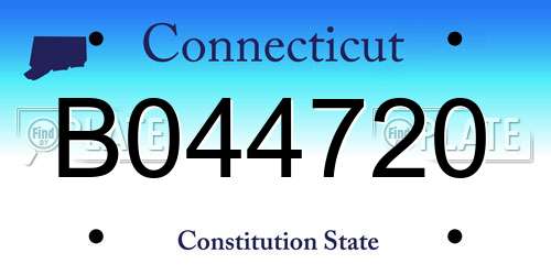 B044720 Connecticut License Plate