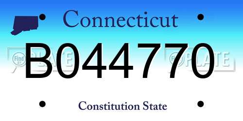 B044770 Connecticut License Plate