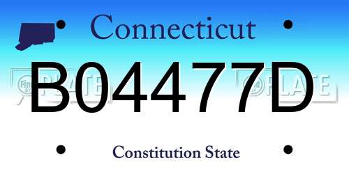B04477D Connecticut License Plate