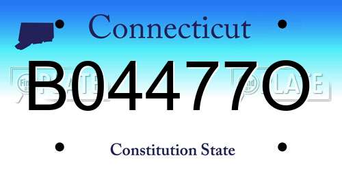 B04477O Connecticut License Plate