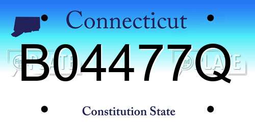 B04477Q Connecticut License Plate