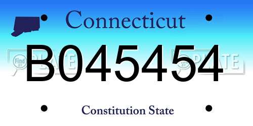 B045454 Connecticut License Plate