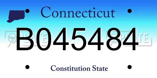 B045484 Connecticut License Plate