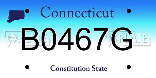 B0467G Connecticut License Plate