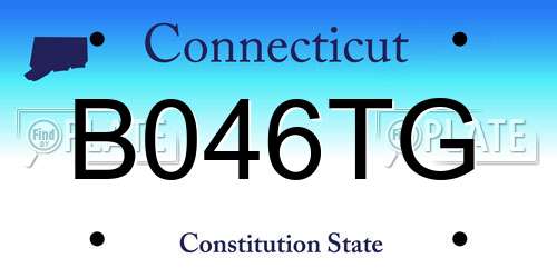 B046TG Connecticut License Plate