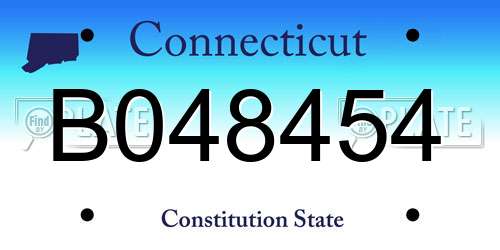B048454 Connecticut License Plate