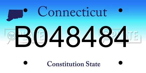 B048484 Connecticut License Plate
