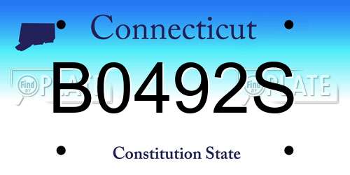 B0492S Connecticut License Plate