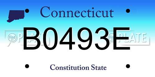 B0493E Connecticut License Plate