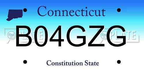 B04GZG Connecticut License Plate