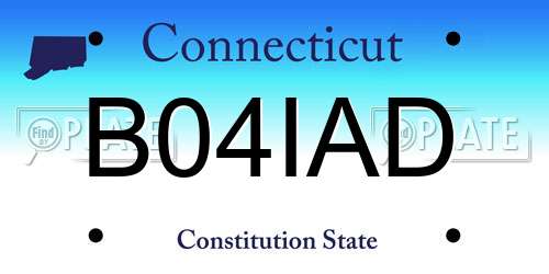 B04IAD Connecticut License Plate