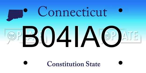 B04IAO Connecticut License Plate
