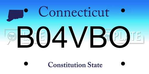 B04VBO Connecticut License Plate
