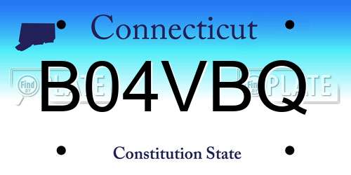 B04VBQ Connecticut License Plate