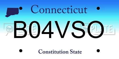 B04VSO Connecticut License Plate