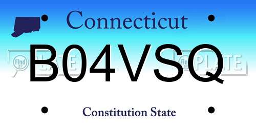 B04VSQ Connecticut License Plate
