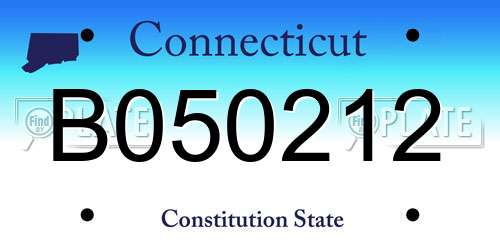 B050212 Connecticut License Plate