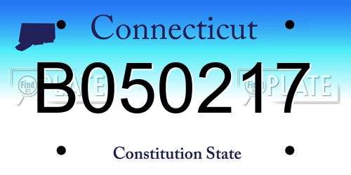 B050217 Connecticut License Plate