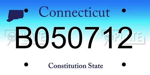B050712 Connecticut License Plate