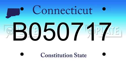 B050717 Connecticut License Plate