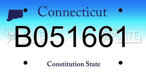 B051661 Connecticut License Plate