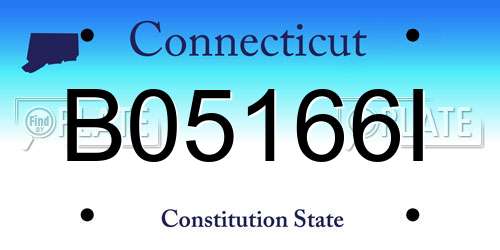 B05166I Connecticut License Plate
