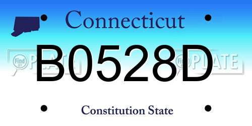 B0528D Connecticut License Plate