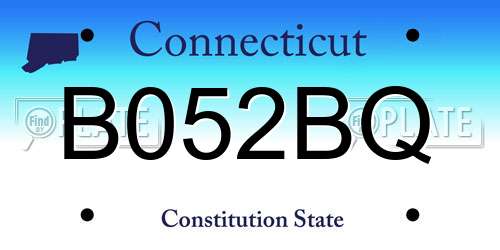 B052BQ Connecticut License Plate