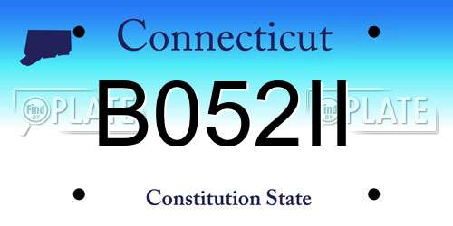 B052II Connecticut License Plate