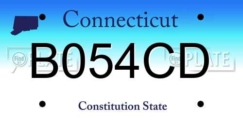 B054CD Connecticut License Plate