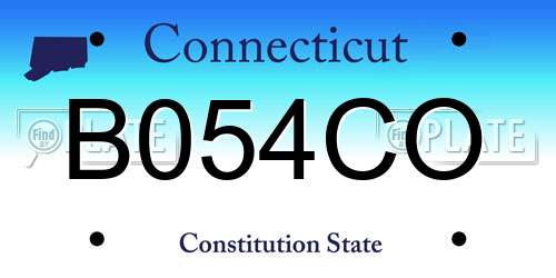 B054CO Connecticut License Plate