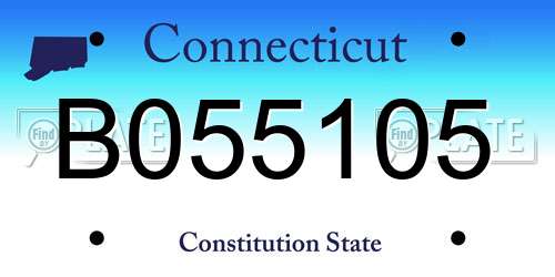 B055105 Connecticut License Plate