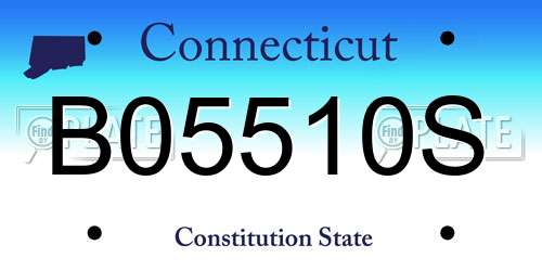 B05510S Connecticut License Plate