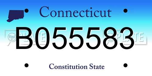 B055583 Connecticut License Plate