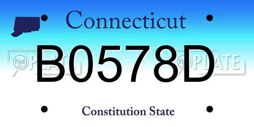 B0578D Connecticut License Plate