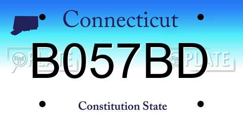 B057BD Connecticut License Plate