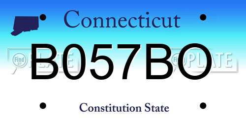 B057BO Connecticut License Plate